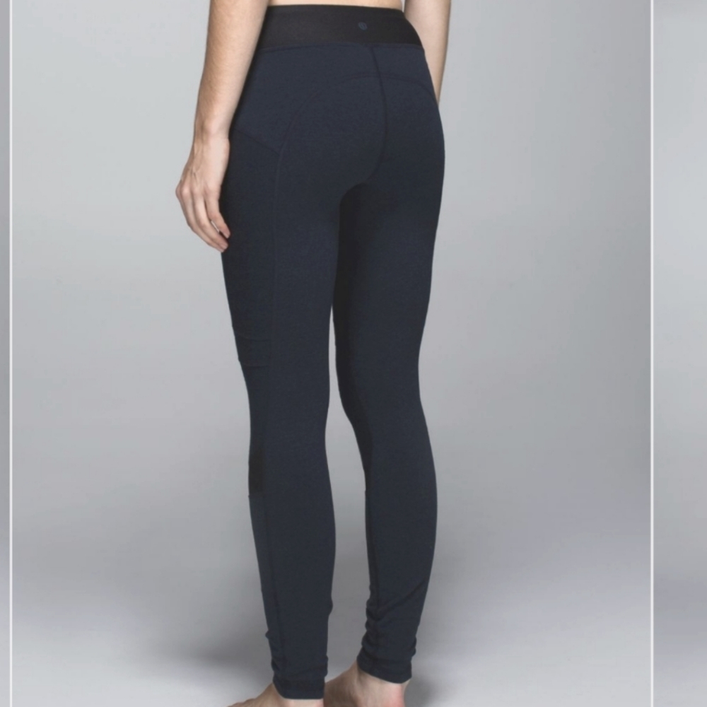 Lululemon Motivate Pants Leggings 8 Inkwell Navy Faux Jeans - Picture 4 of 12